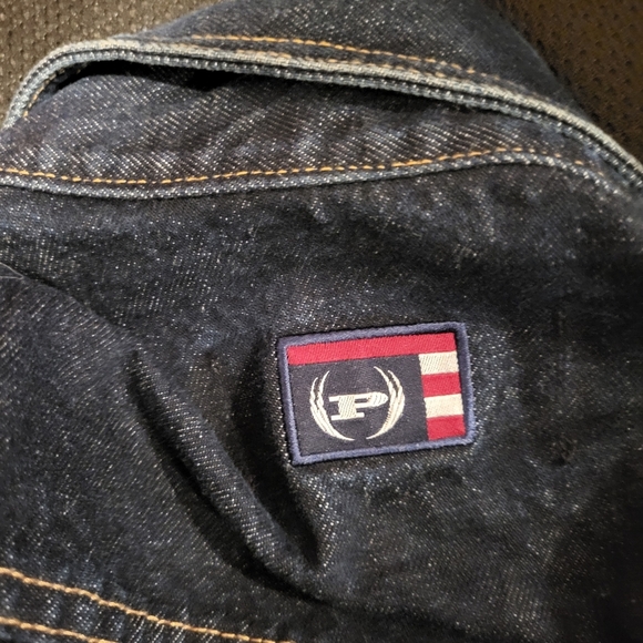 Vintage 90s Y2K Phat Farm Denim Blue Jean Button Up Jacket 3XL - Picture 6 of 9